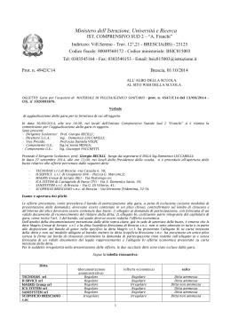 Verbale aggiudicazione gara per la fornitura del