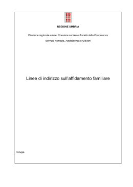 LINEE DI INDIRIZZO SULL`AFFIDO FAMILIARE