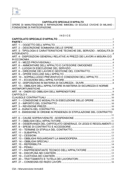 CSA &ndash; Manutenzione Immobili CAPITOLATO SPECIALE D