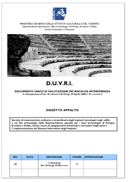DUVRI Manutenzione - Soprintendenza Archeologica di Pompei
