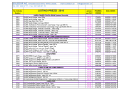 LISTINO PREZZI 2015