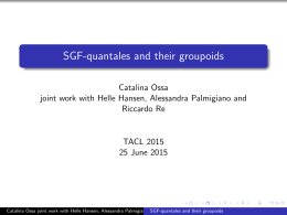 SGF-quantales and their groupoids