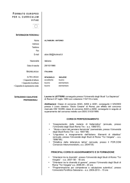 Curriculum - Liceo Scientifico Nomentano