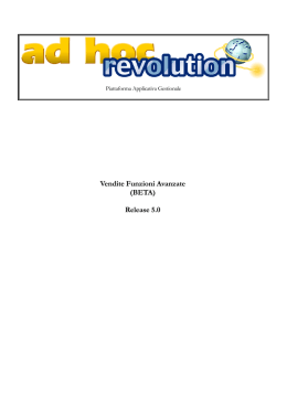 Vendite Funzioni Avanzate (BETA)