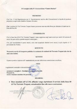 Il Consiglio della IV Circoscrizione “Centro Storico”