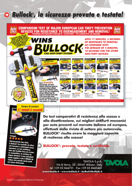 Verifica i tempi di scasso sugli antifurti meccanici prodotti