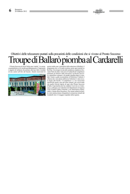 Troupe di Ballar&ograve; piomba al Cardarelli