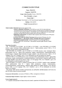 curriculum - Home Page Azienda ULSS 21
