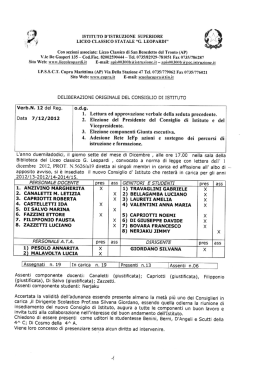 ISTITUTO D`ISTRUZIONE SUPERIORE ` LICEO