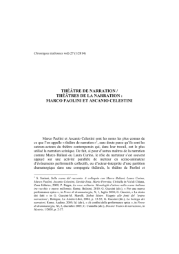 th&eacute;&acirc;tre de narration / th&eacute;&acirc;tres de la narration