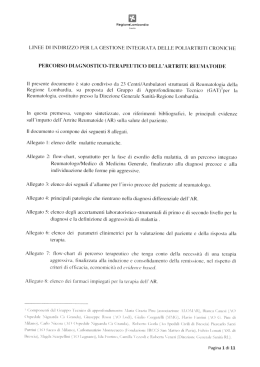 linee di indirizzo per la gestione integrata delle poliartriti croniche