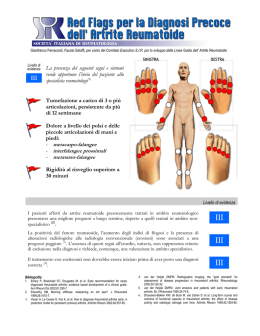 Red Flags per la diagnosi precoce dell`artrice reumatoide