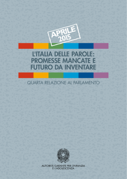 la Relazione - Autorit&agrave; garante per l`infanzia e l`adolescenza