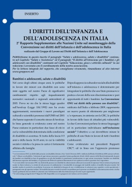 I DIRITTI DELL`INFANZIA E DELL`ADOLESCENZA IN ITALIA