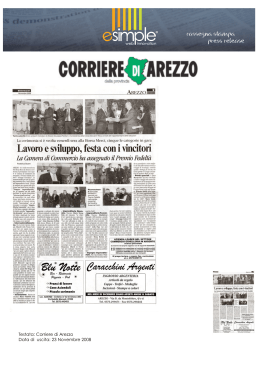Testata: Corriere di Arezzo Data di uscita: 23 Novembre