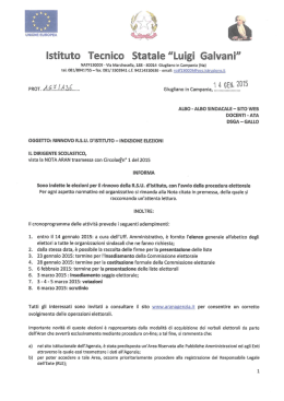 INDIZIONI ELEZIONI