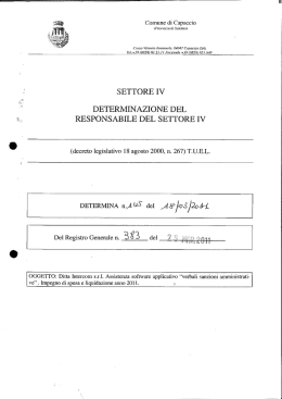 SETTORE IV - Comune di Capaccio