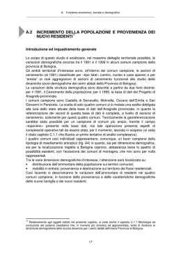 a.2 incremento della popolazione e provenienza dei nuovi residenti