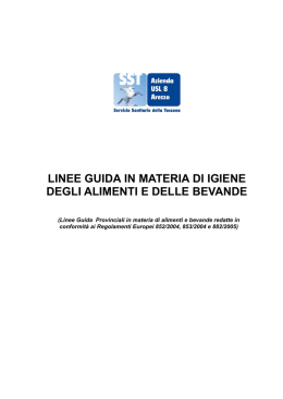 linee guida in materia di igiene degli alimenti e delle bevande