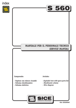 MANUALE PER IL PERSONALE TECNICO SERVICE MANUAL