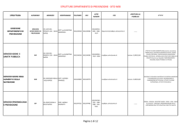 STRUTTURE DIPARTIMENTO DI PREVENZIONE