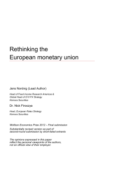 Rethinking the European monetary union