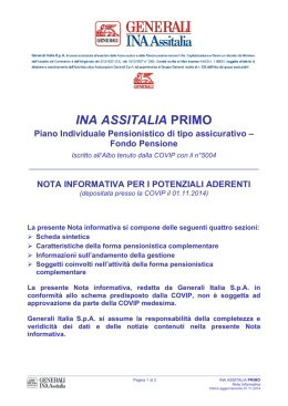 INA ASSITALIA PRIMO - Assicurazioni Generali