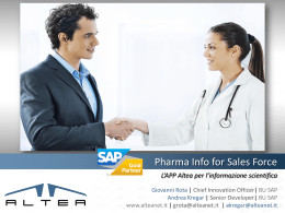 Per conoscere meglio l`App Pharma Info for Sales Force