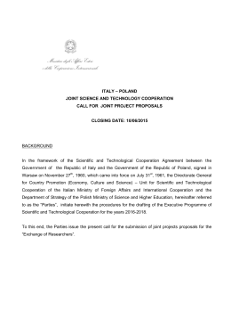 programma di collaborazione scientifica e tecnologica tra italia e