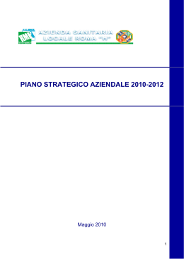 PIANO STRATEGICO AZIENDALE 2010-2012