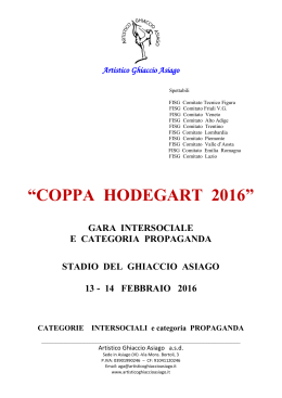 “COPPA HODEGART 2016” - Artistico Ghiaccio Asiago