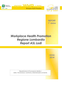 Workplace Health Promotion Regione Lombardia Report ASL Lodi