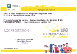 ASL Lodi Workplace Healih Promoiim