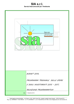 2015 12 11 Relazione - SIA - Servizi Intercomunali per l`Ambiente