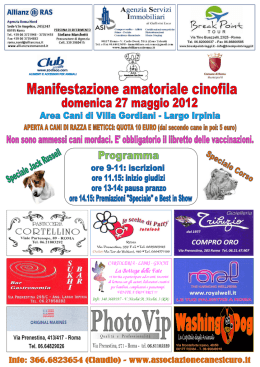 Manifestazione amatoriale cinofila 27 maggio 2012