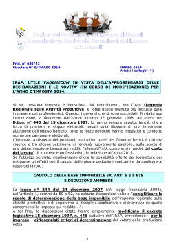 Circolare n. 8/Marzo 2014 - Ordine dei Consulenti del Lavoro di Napoli