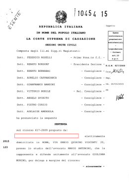 Corte di Cassazione, Sez. U., sentenza 21 maggio 2015, n