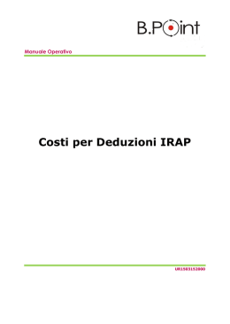 Costi per Deduzioni IRAP