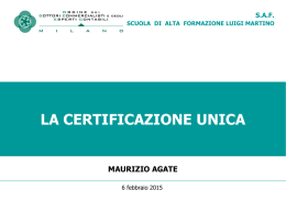 La certificazione unica - Ordine dei Dottori Commercialisti e degli