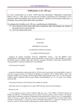 Notificazione ex art. 140 c.p.c.