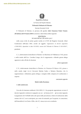 Trib Palermo 19 marzo 2014 - Diritto Civile Contemporaneo
