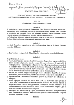 leggi lo statuto di cisal terziario