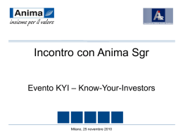 Incontro con Anima Sgr