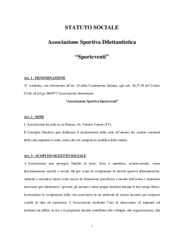 STATUTO SOCIALE Associazione Sportiva Dilettantistica &ldquo;Sporteventi&rdquo;