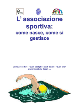`Come nasce e si gestisce una Associazione sportiva`