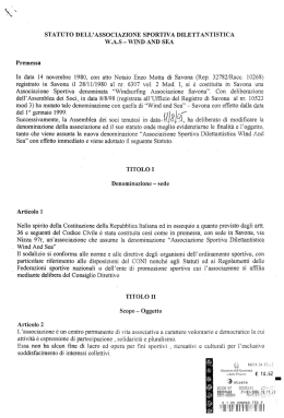 statuto dell`associazione sportiva dilettantistica w.a.s.