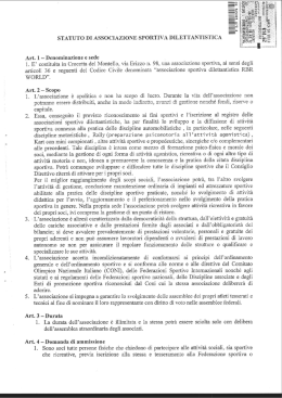 STATUTO DI ASSOCIAZIONE SPORTIVA - RBR
