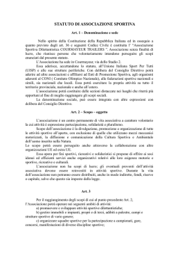 STATUTO DI ASSOCIAZIONE SPORTIVA