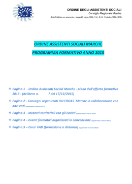 ORDINE DEGLI ASSISTENTI SOCIALI