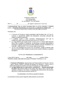 convenzione tra il comune di primaluna e la lilt